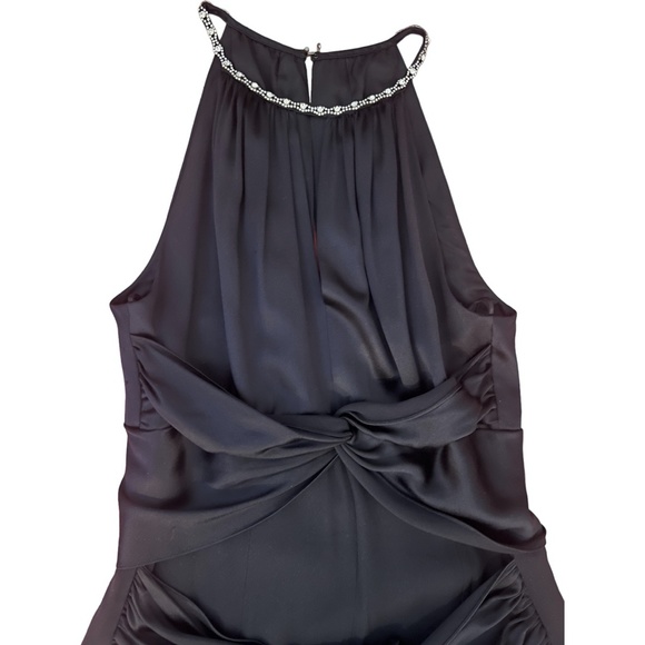 Rickie Freeman for TERI JON – Black Silk Evening Gown – Size 12 - Picture 3 of 6